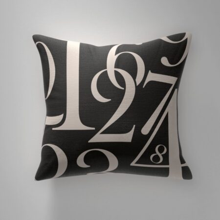 Black Beige Numbers Typography