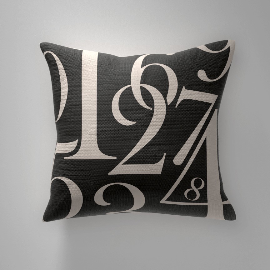 Black Beige Numbers Typography